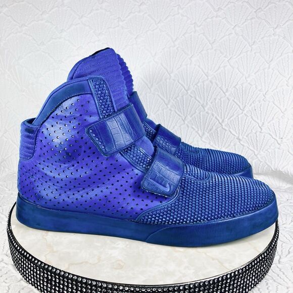 Nike Flystepper 2K3 Premium Hyper Cobalt Sneakers Blue Leather Y2K Sporty Shoes - Picture 1 of 13